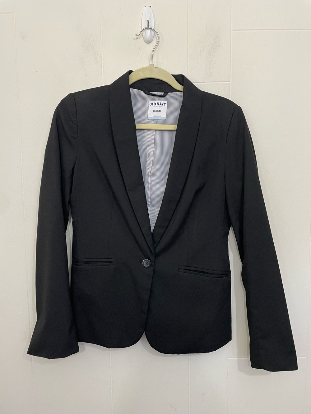 Old Navy Blazer Jacket Women’s Size XS Black Stretch Pockets Lined Career Work